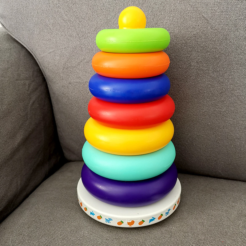 MS0-1-5 color cognitive grasping training children's puzzle rainbow tower ring one year old baby tumbler