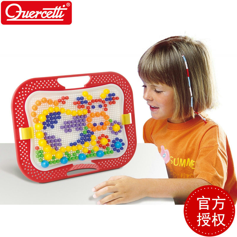 Original imported Italian Quecetti inspiration toys Hardcover cleverly nailed puzzle mushroom inserts and beads