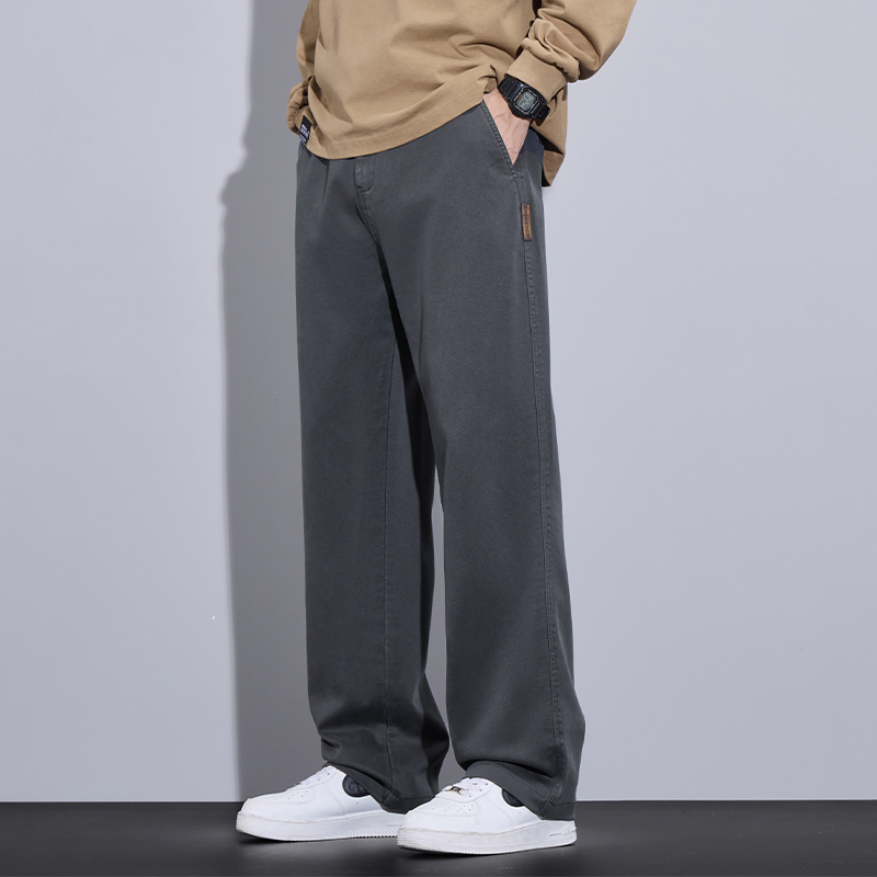 Men's Straight-Leg Pants 2026 Summer New Lyocell Casual Pants Trendy Versatile Loose Drape Wide-Leg Trousers