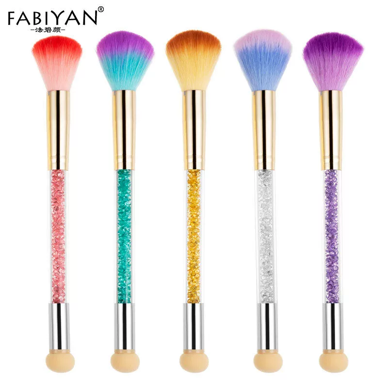 Fa Biyan nghệ thuật làm móng hai đầu với mũi khoan làm sạch bụi cọ cọ má hồng gradient bọt biển công cụ làm móng tay - Công cụ Nail
