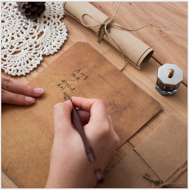 Minimalist art retro student A5 middle number sue white letterhead letter writing B5 large number letter paper envelope hemp rope suit