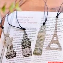25 yuan creative hipster exquisite antique retro building hollow metal stainless steel student bookmarks