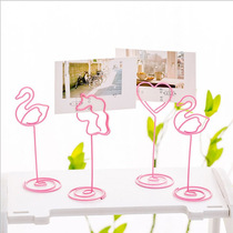 Pink cute heart-shaped Flamingo small clip photo clip simple office desktop message sticky clip