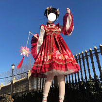 Han mushroom cold {spot} ~ original design of the tiger Lolita dress for the New Year Chinese wind jsk hanging dress