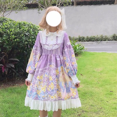 taobao agent Genuine design dress with sleeves, Lolita style, Lolita OP, long sleeve