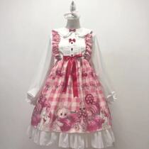 Korean mushroom cool{spot}~Original design Japanese Lolita strawberry blazing skirt jsk suspender dress female