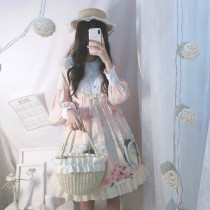 Korean mushroom cool~Original design Japanese lolita Angel Garden Lolita Dress Long-sleeved OP princess dress
