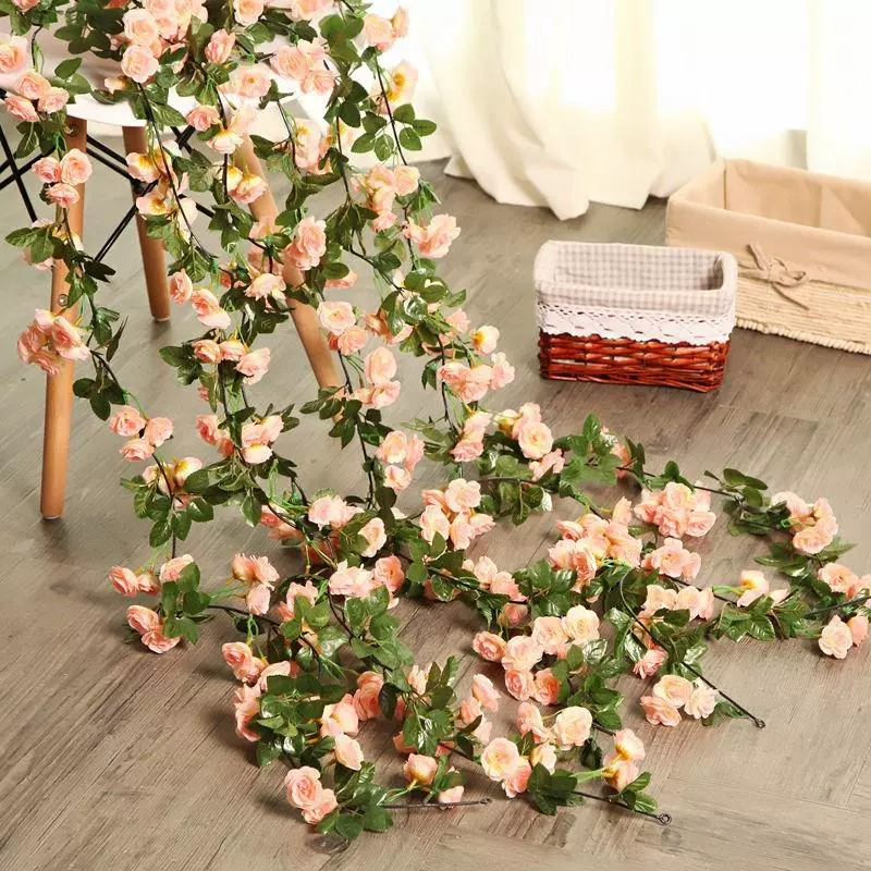 Camellia cưới mùa xuân màu tường treo cầu thang trang trí trần mô phỏng hoa hồng nho xanh thì là phòng hoa lá bố trí - Hoa nhân tạo / Cây / Trái cây