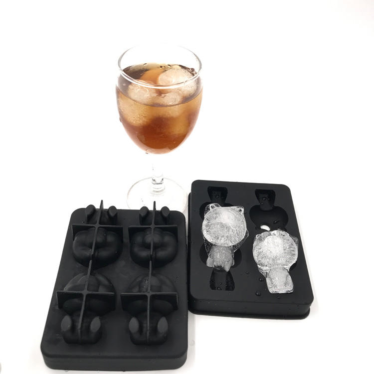 Creative Silicone Bear Ice Tray DIY Personality Home Bar Ice Hockey Ice Cube Mold Cute Cute Ice Molded Ice Box
