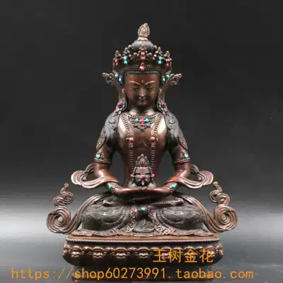 Longevity Buddha buddha statue Nepal antique craft size seven inches(21 cm) has been installed in Tibet