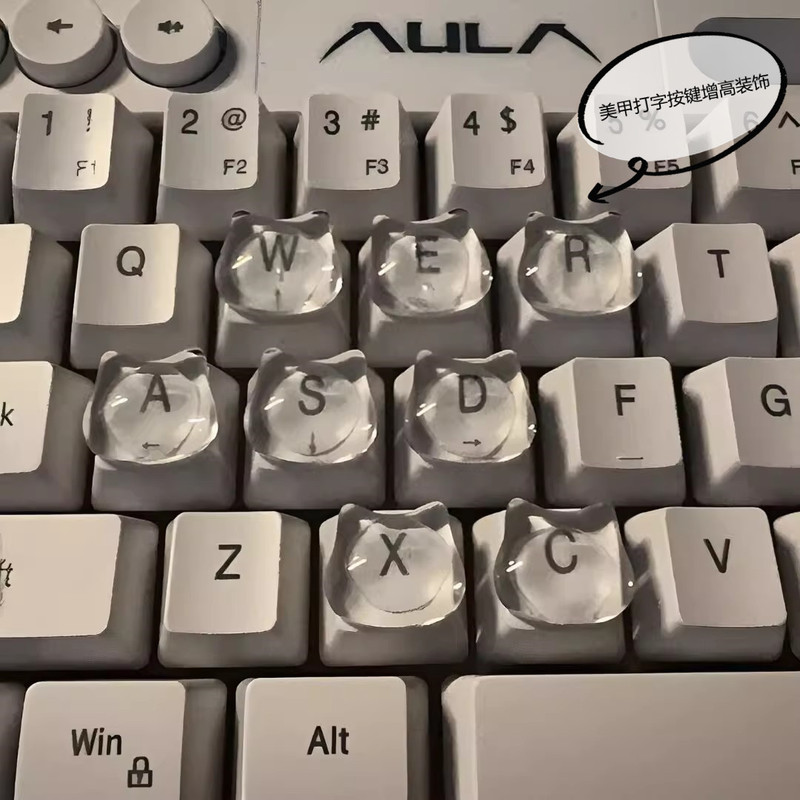 Nail Art Typing Aid Keyboard Stickers, Keyboard Button Stickers, Cute Cat Ice Transparent Typing Stickers, Creative DIY Decorations Nail Art Typing Aid Keyboard Stickers, Keyboard Button Stickers, Cute Cat Ice Transparent Typing Stickers, Creative DIY Decorations