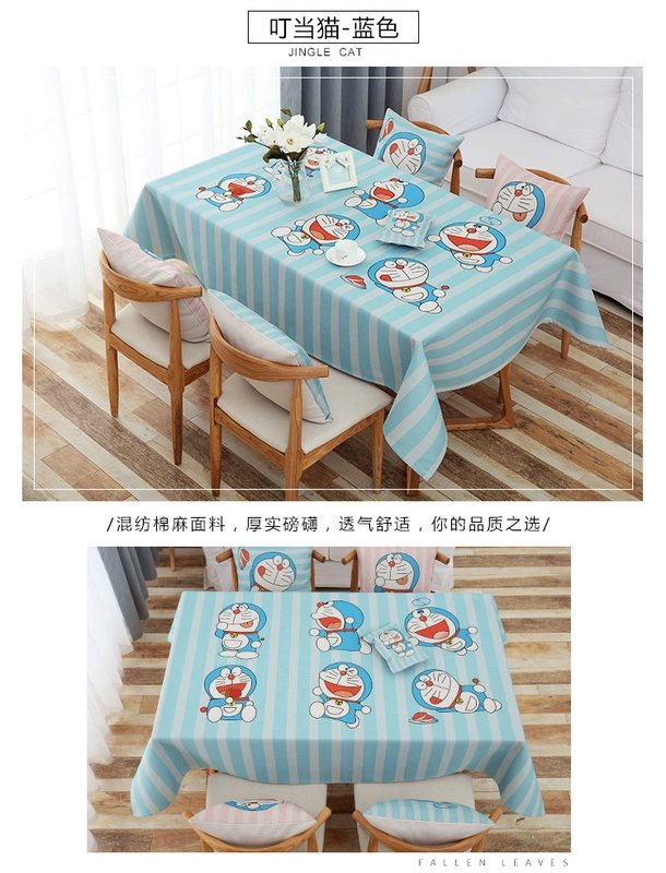 Dễ thương trẻ em phim hoạt hình leng keng mèo khăn trải bàn khăn trải bàn bàn vải bàn cà phê vải cotton linen bàn cạnh giường ngủ bìa khăn vải thảm trải bàn ăn