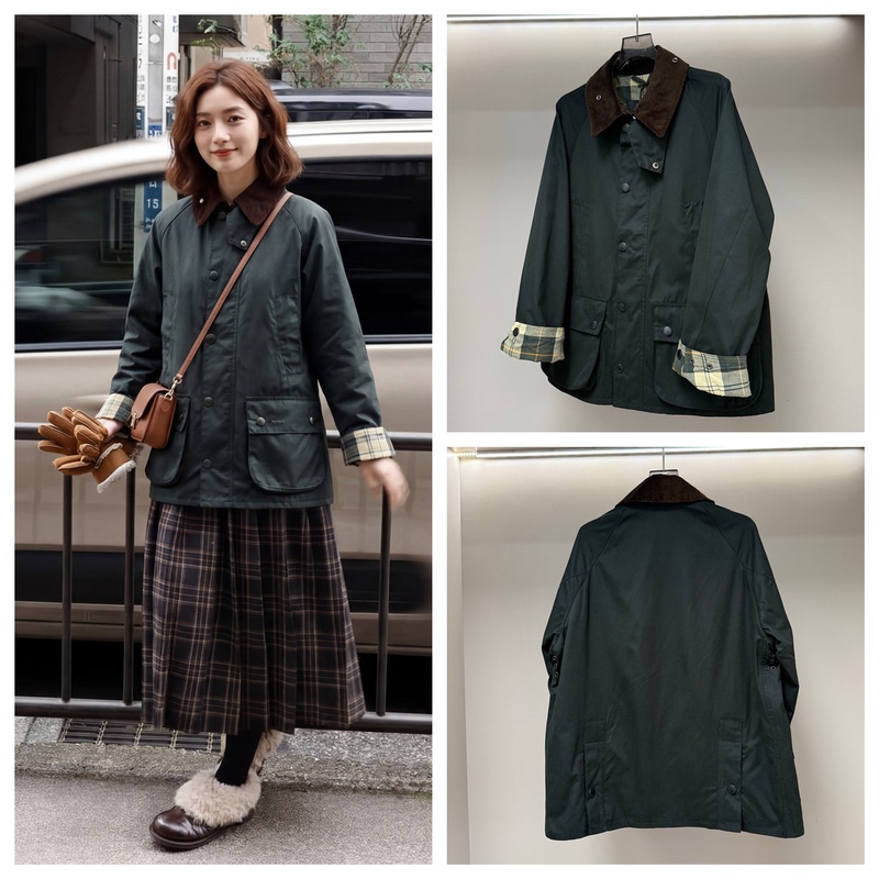 [in Stock] Seasonal Thin Cai Wenjing Non-Oil Wax New Fabric Barn Style Workwear Jacket Hunting Coat for Women