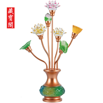 Buddhas former supplies Lotus lamp Buddha for lamp led Seven colorful Buddhas Buddha for the Buddha lamp glazed crystal lotus lamp Changming lamp