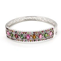 Xia He selected Jiufu Jingdian jewelry 925 silver gold-plated tourmaline bracelet JFFZ23850