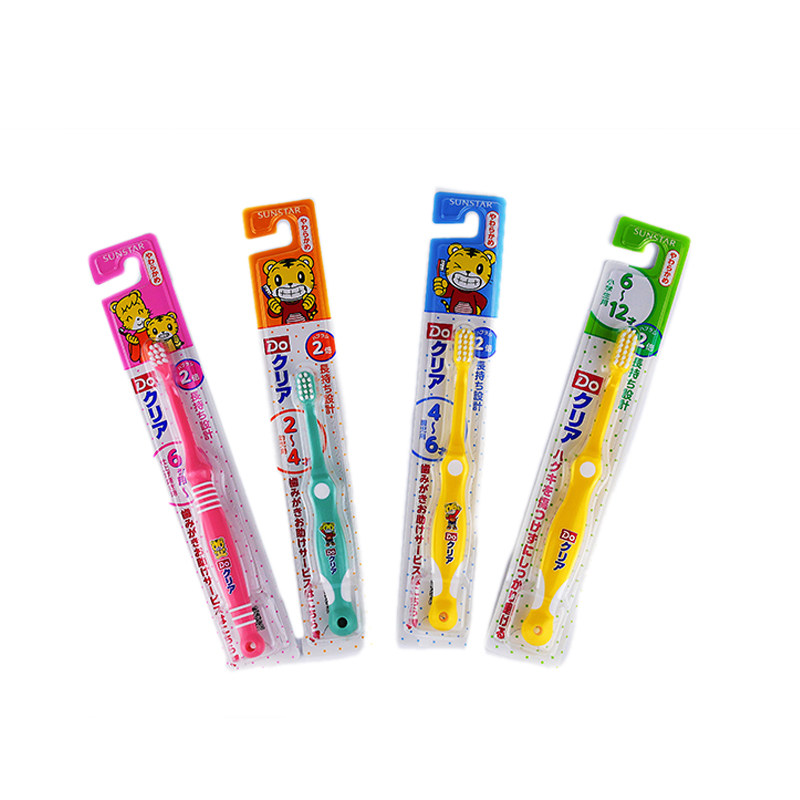 Xiahe selected Japan Qiaohu children's toothbrush Baby baby toothbrush 0-12 years old soft hair baby teeth spot