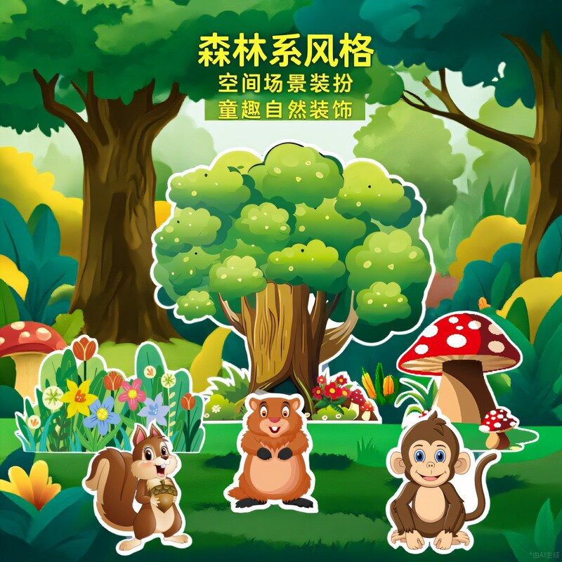 Magical Wizard of oz Grassland Animals Forest Trees Stage Performance Props Birthday Decoration Stage Backdrop Magical Wizard of oz Grassland Animals Forest Trees Stage Performance Props Birthday Decoration Stage Backdrop