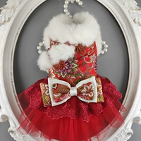 Шерстяной воротник из красного кролика (коралловый бархат