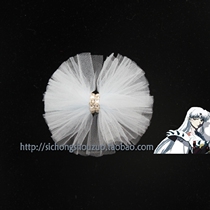 White fluffy yarn hair clips can be made in various colors pet hair clips