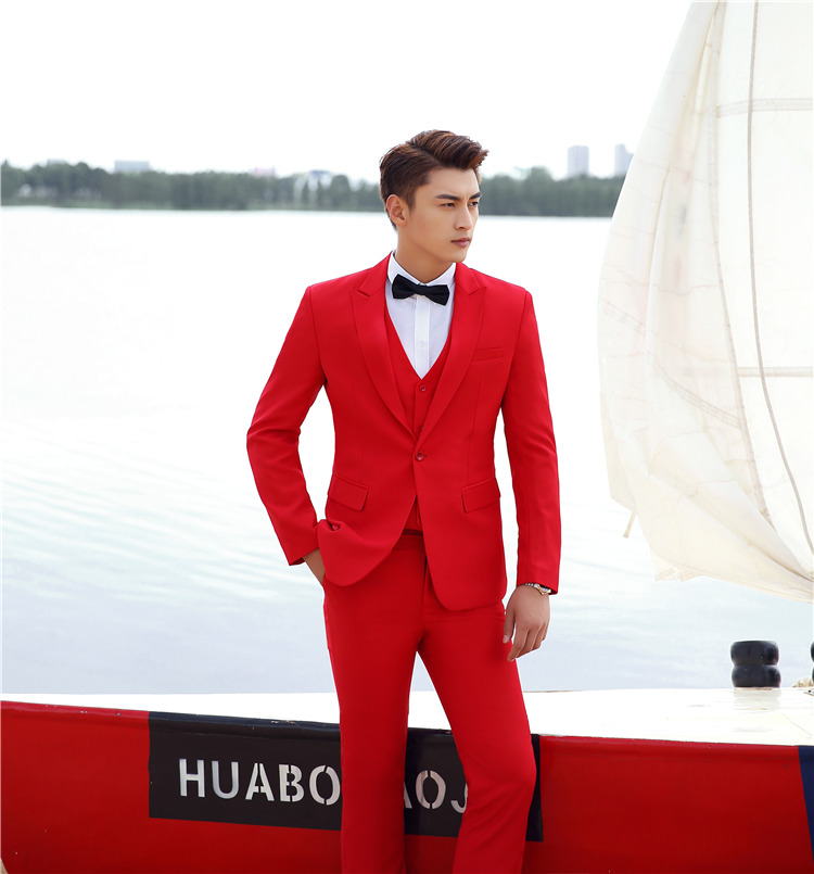 Phù hợp với màu sắc phù hợp với nam giới ba mảnh phòng thu studio trang phục phù hợp với xu hướng tự tu luyện tổ chức phù rể trẻ vest cưới