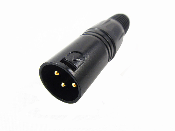 Black gold plated Carnon hair clip Lennon male plug Three-core balanced XLR Clennon plug male head Audio connector Joint