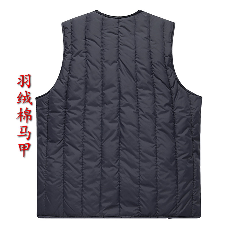 Áo vest nam trung niên mùa thu và mùa đông bó sát, áo cotton nhẹ, bố xuống áo vest cotton để giữ ấm cho áo vest cotton áo khoác mùa đông nam