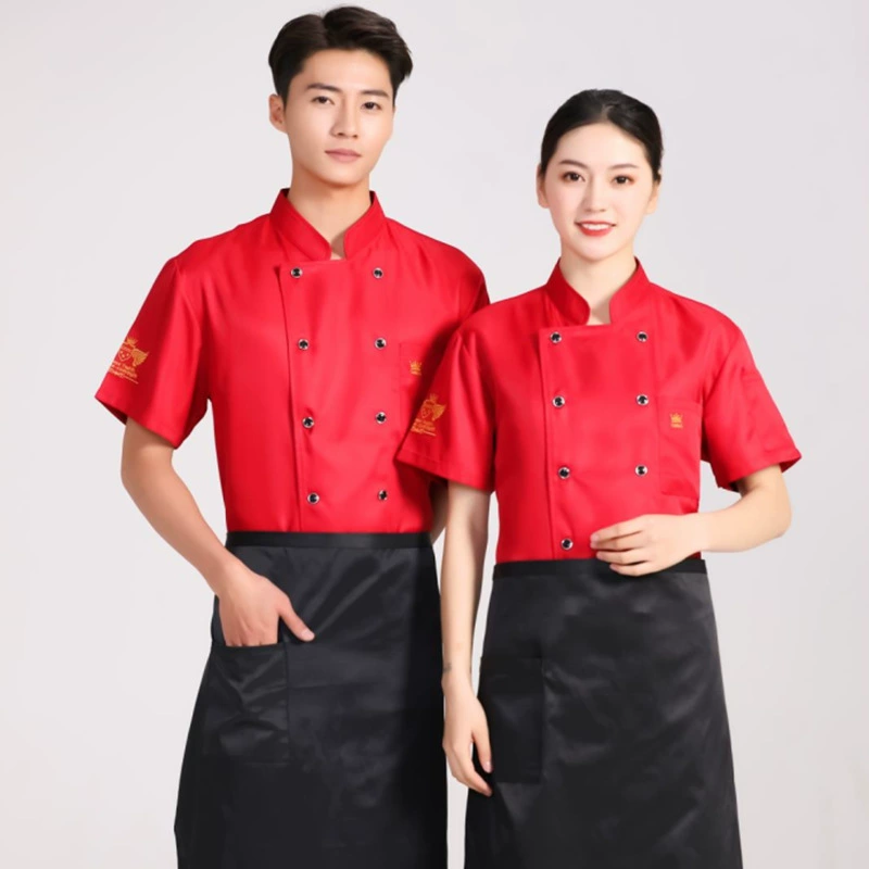 Áo đầu bếp tay dài quần áo đầu bếp bánh ngọt ngắn tay quần áo đầu bếp nhà hàng phương tây nhà bếp nam và nữ cỡ lớn LOGO tùy chỉnh áo bếp cao cấp
