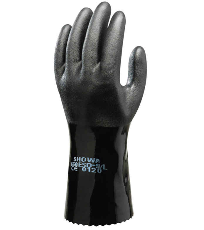 SHOWA Shang and 660ESD31 cm PVC antistatic oil resistant operating gloves