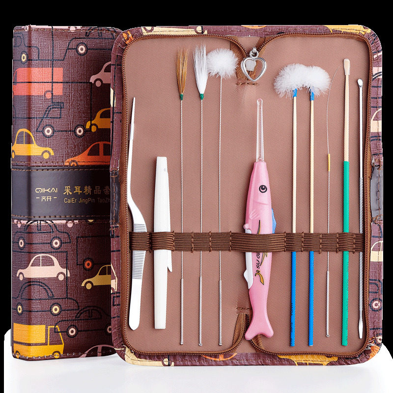 Ear-picking tool set ear-picking goose feather stick god tool hair-picking professional advanced digging ear spoon picker ear-picking stick