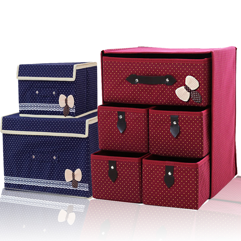 Non-woven fabric large size clothing storage box drawer type clothes storage box small foldable storage box with cover