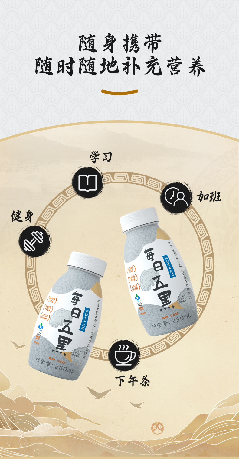 安享好物 安享C级含乳饮料-李子园五黑 植物蛋白饮 行标 