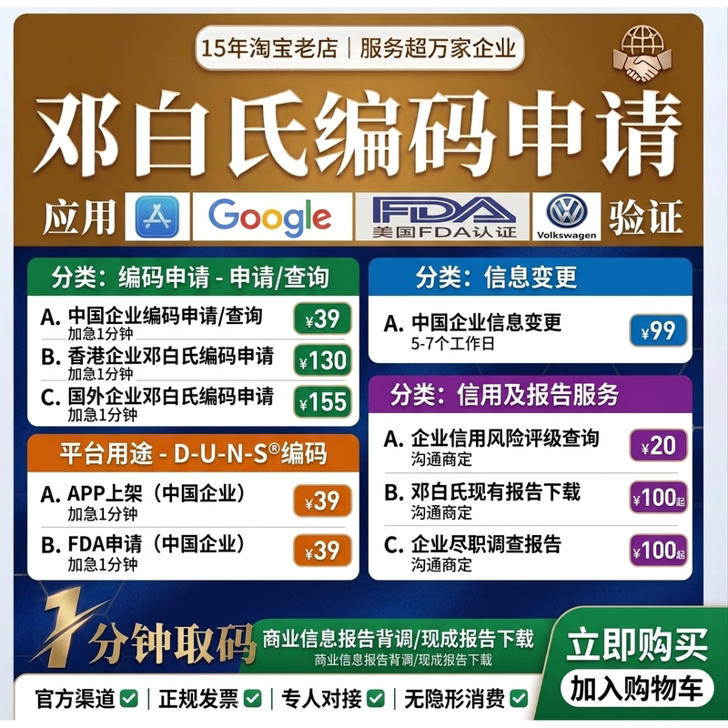 Dun & Bradstreet Coding Application, Duns Application Code Inquiry, Code Modification, Dun & Bradstreet Expedited Business Report