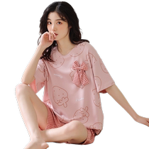 Pajamas for women 2024 new style wearable home clothes for women summer sweet short-sleeved pure cotton suit thin spring and autumn