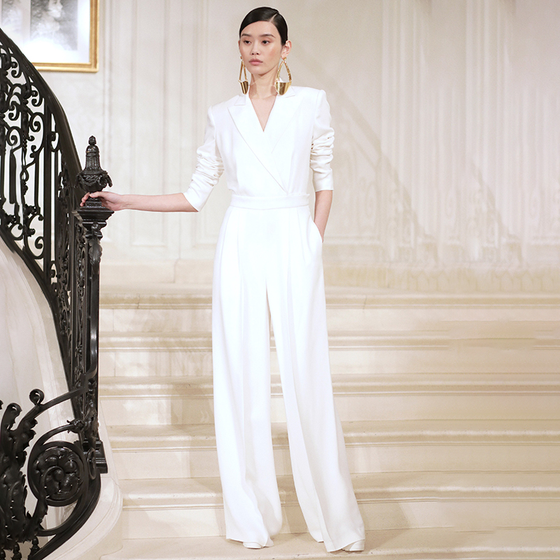 Song Hui Qiao Yu Dreamy với thời trang quần rộng chân ăn mặc quần đi lại CV gió phù hợp với jumpsuit phù hợp