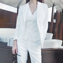 Spring outfit 2022 New suits Three suits Temperament Goddess Van Pro Sashimi White Waistcoat Suit Jacket