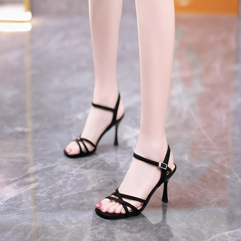 Qvu - Counter-Quality! French-Style Socialite High Heels for Women, Stiletto Heels, Summer Fashion, Versatile, Simple One-Strap Sandals Qvu - Counter-Quality! French-Style Socialite High Heels for Women, Stiletto Heels, Summer Fashion, Versatile, Simple One-Strap Sandals