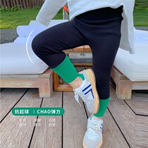 Childrens elastic pants girl spring dress pants 2022 new children foreign air 100 hitch baby outside wearing underpants