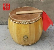 Authentic yellow cowhide drum cowhide big drum ethnic drum chun wood white stubble drum Taoist drum temple drum solid wood hall drum war drum