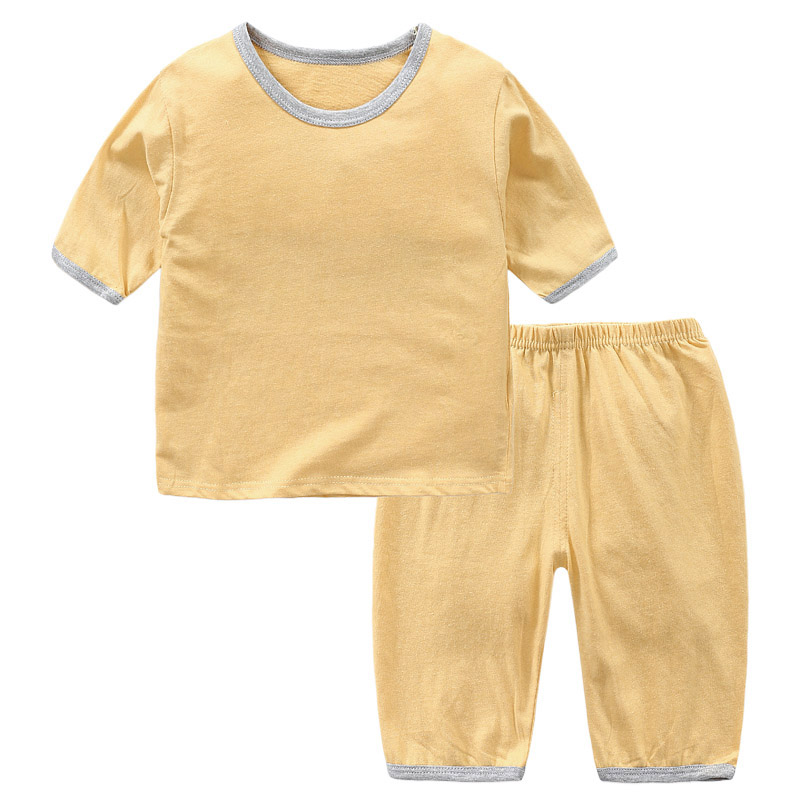 Trẻ em Home Mang Set 2020 Sleeve quần mùa hè cho trẻ em bé bông Pajama Pajama Set 5038.