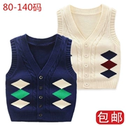 Áo vest bé trai cotton áo len 2019 trẻ em mới đan áo len trẻ em vest 3082