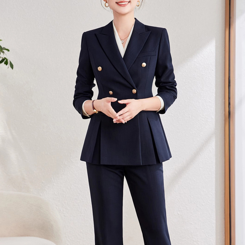 Plus-Size Professional Suit Set for Women, Spring and Autumn, for Chubby Women, Interview Formal Wear, Work Uniform, Suit Jacket 100kg High-End Feel