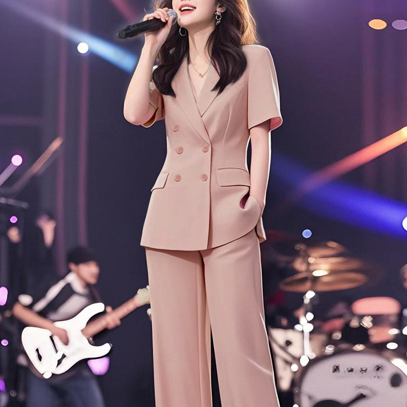Summer Short-Sleeved Thin Suit Set for Women, Plus-Size, Slimming Professional Formal Work Suit Jacket with a High-End Feel
