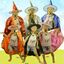 Party Dance Performance Clothing Game Performance Dress Color Cloak Witch Cloak Hat Wizard Magic Magic Magic