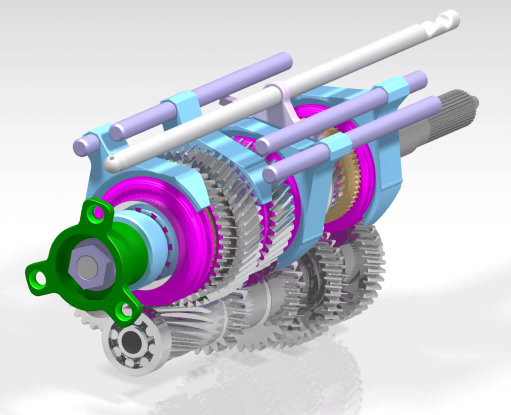 5-Speed Gearbox 3D Digital Model Drawings in Stp Format, Car Transmission 3D Model, Sedan and Truck 3D Model