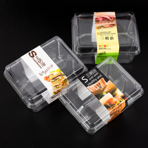 Sandwich Disposable Full Transparent Plastic barrier West Point Box baking Three-text-cured packaged cake box packaging box