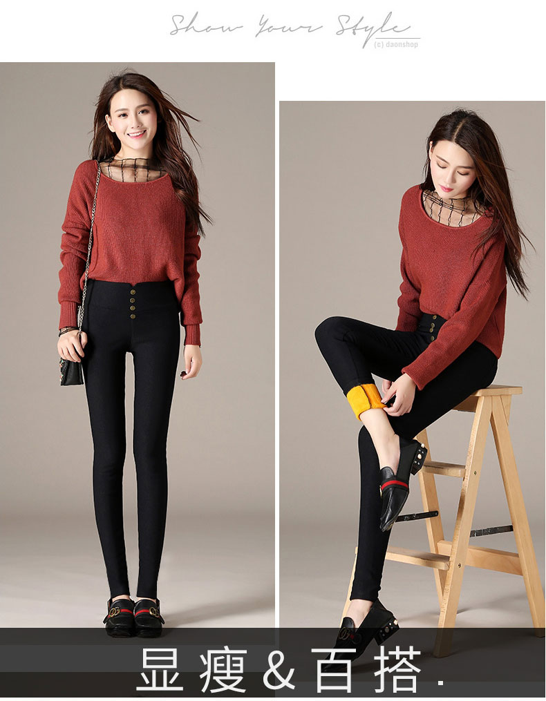 Cộng thêm phân XL quần dày nữ béo mm là eo cao mặc quần legging cộng với quần nhung nhỏ mùa đông nhung đen 200 kg quần lót lông cho nữ