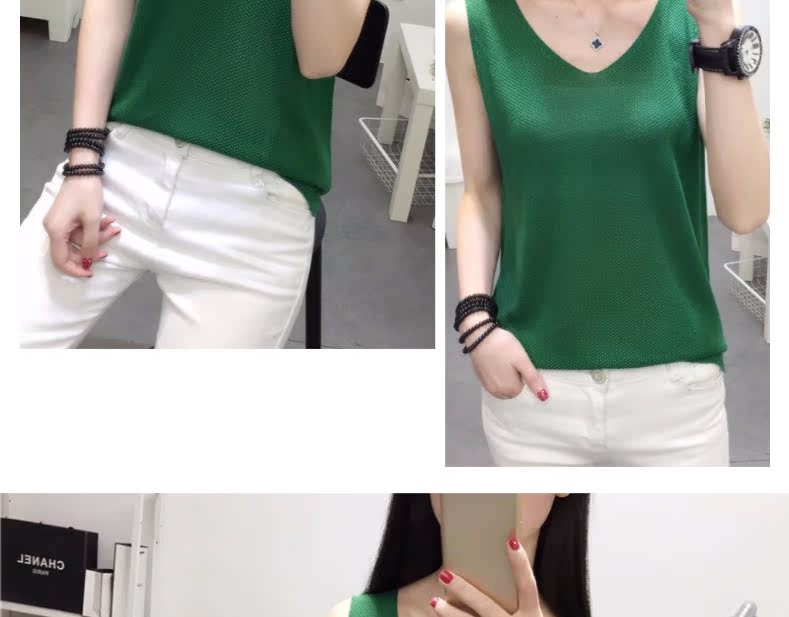 Áo yếm nữ mặc ngắn đoạn rộng cỡ lớn mùa hè mỏng phần băng lụa chạm đáy với áo dệt kim hàng đầu ao kieu dep