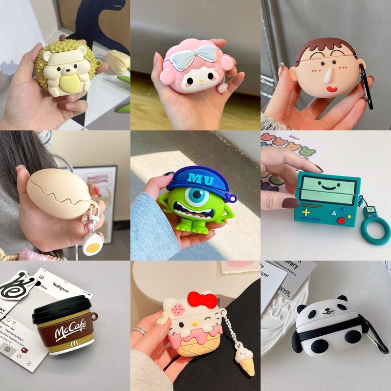 Cartoon Collection Suitable for Apple AirPods Pro 3Rd Generation/2Nd Generation Japanese and Korean Protective Cases Airpods4 Bluetooth Earphone Cases European and American Trendy Brands for Men and Women Creative Niche Kt Panda Snoopy Cat