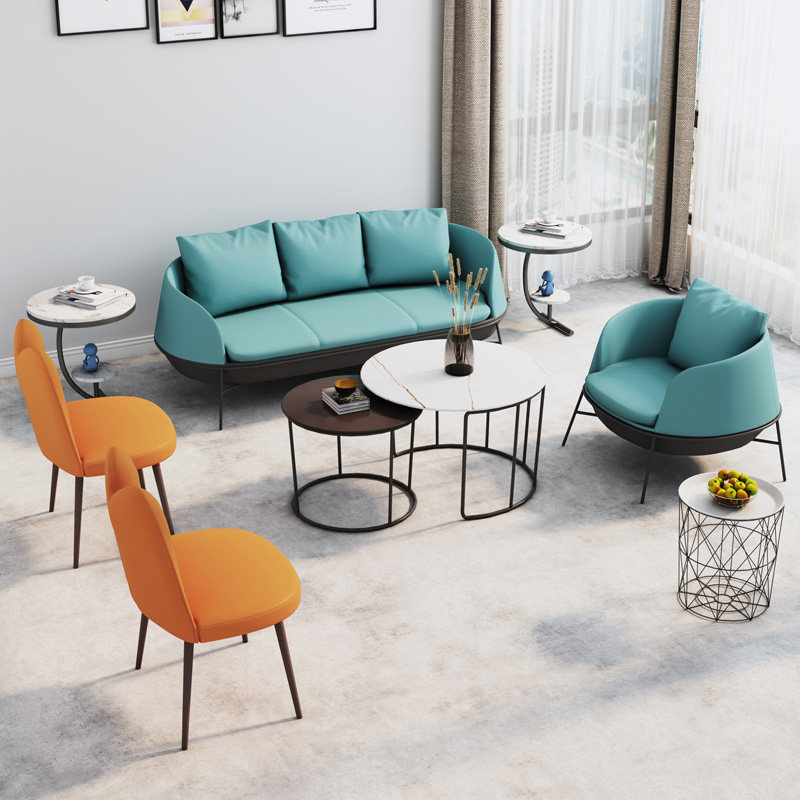 Nordic Office Sofa Minimalist Modern Day Guest Area Reception Room Leisure Business Talks Sample House Display Center Shop Sofa