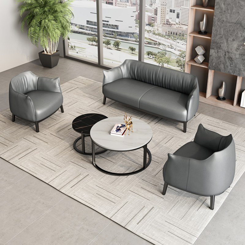 Hotel Office Sofa Lobby Upscale Reception Room Guest Business Leather Sofa Sample House Display Center Reception Talks Sofa